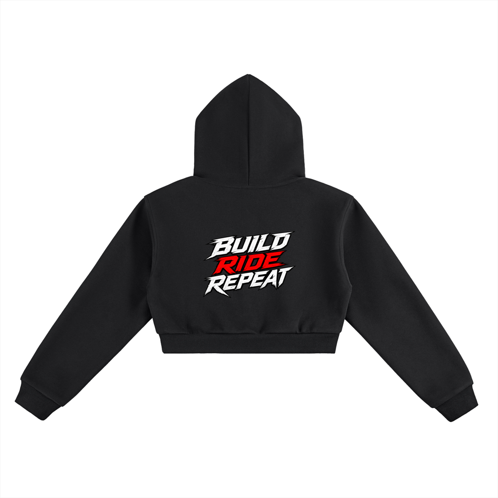 BUILD RID REPEAT womans  Cropped Hoodie