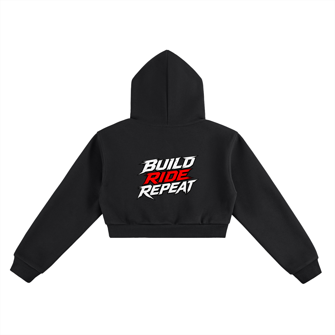 BUILD RID REPEAT womans  Cropped Hoodie