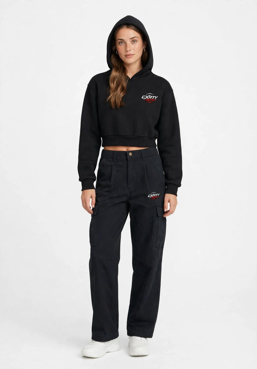 BUILD RID REPEAT womans  Cropped Hoodie
