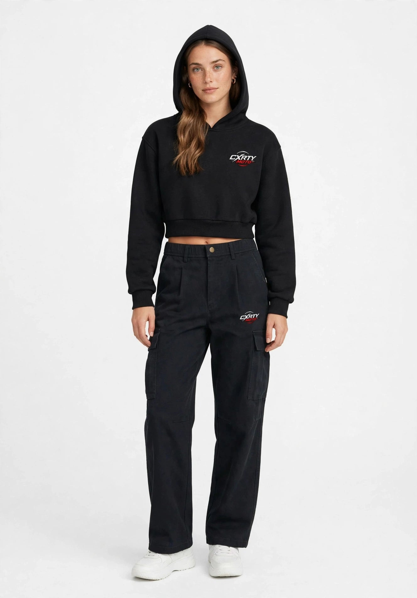 BUILD RID REPEAT womans  Cropped Hoodie