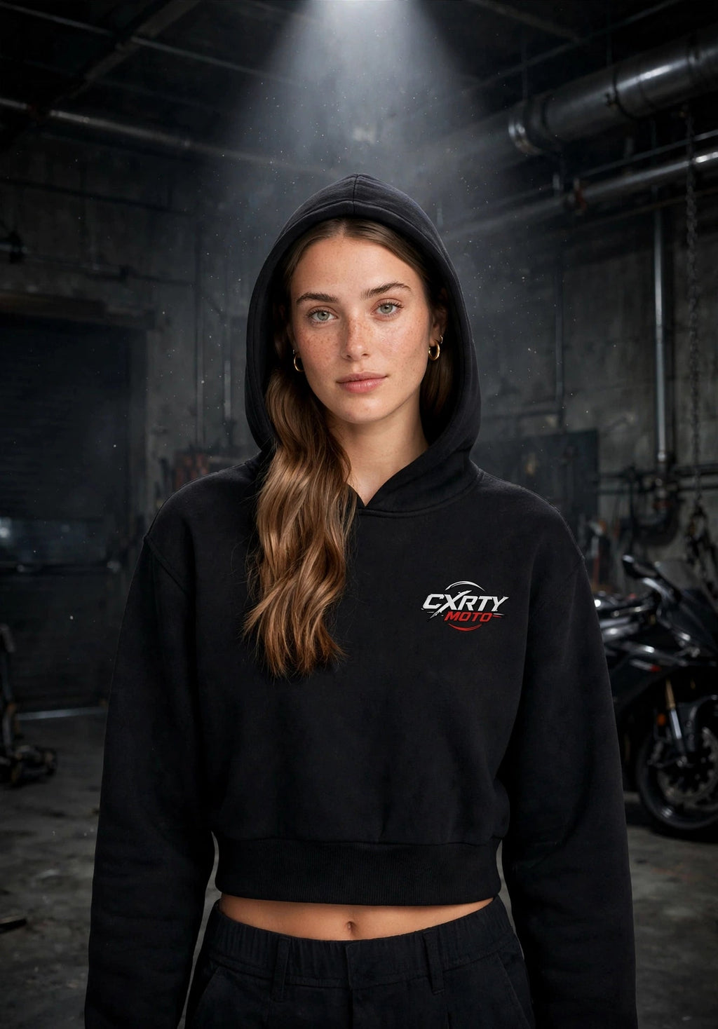 WOMEN'S - BUILD RIDE REPEAT CROPPED HOODIE