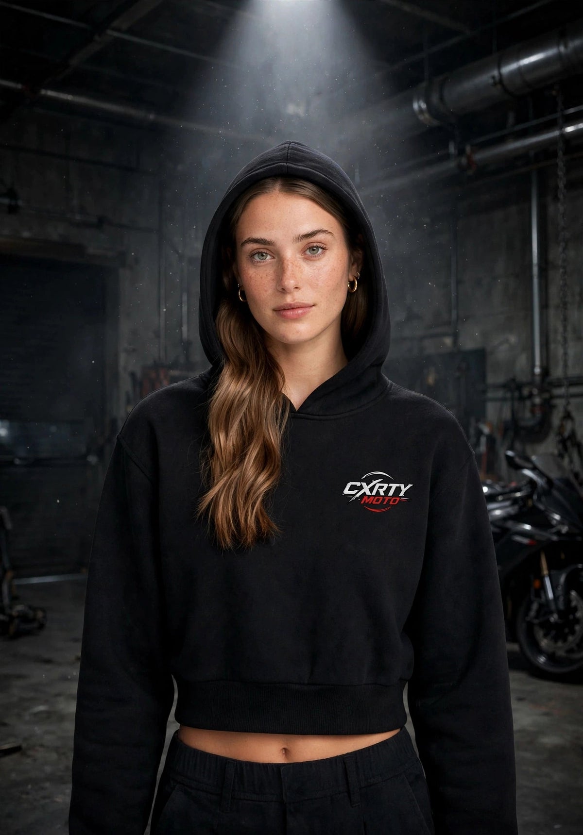 WOMEN'S - BUILD RIDE REPEAT CROPPED HOODIE